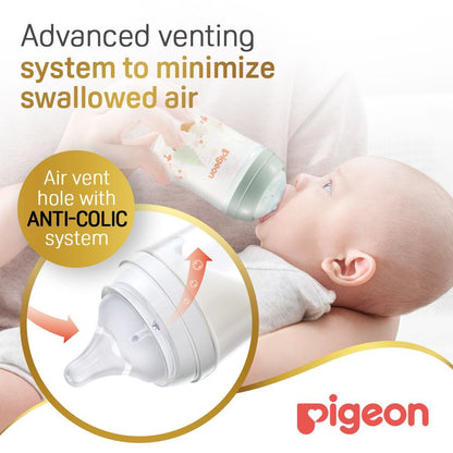 Pigeon SofTouch Green 160ml Anti-Colic Nursing Bottle (0+ Months), 1 Piece - Makkah Pharmacy