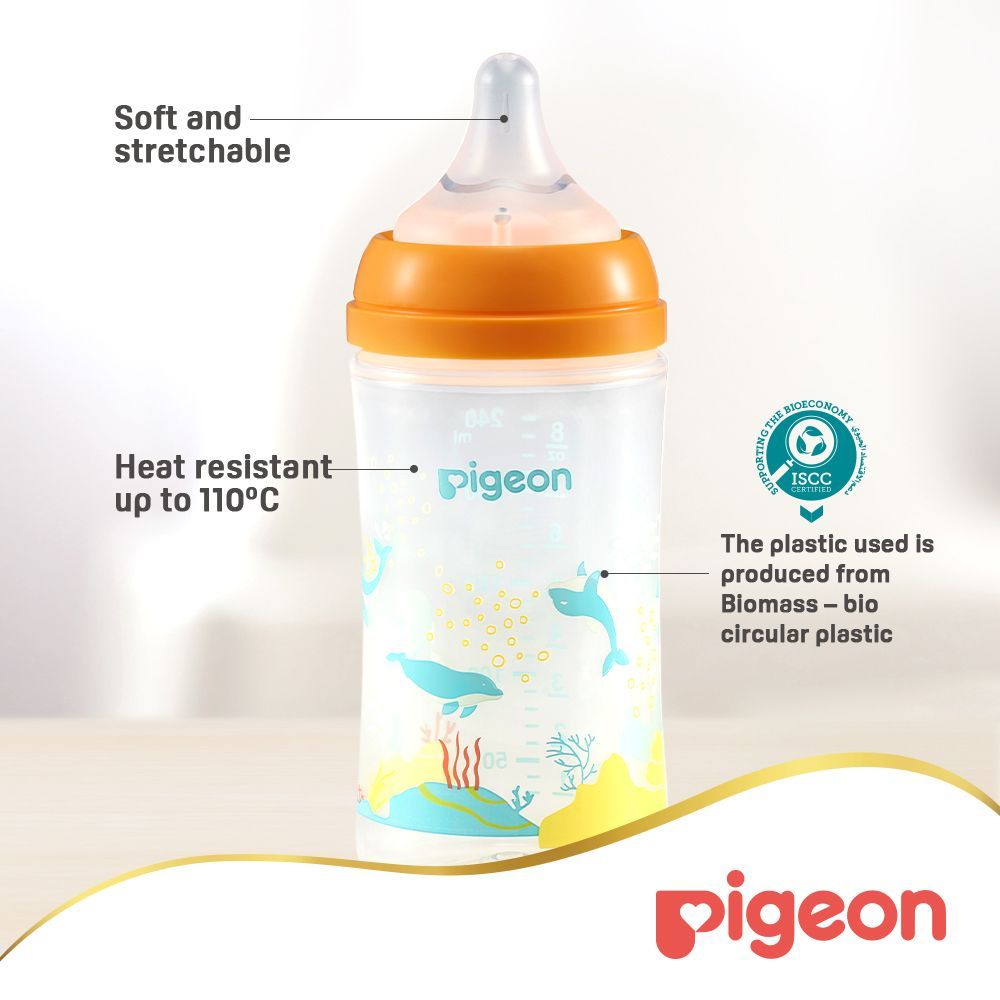 Pigeon SofTouch Green 240ml Anti-Colic Nursing Bottle (3+ Months), 1 Piece - Makkah Pharmacy