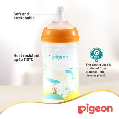 Pigeon SofTouch Green 240ml Anti-Colic Nursing Bottle (3+ Months), 1 Piece - Makkah Pharmacy