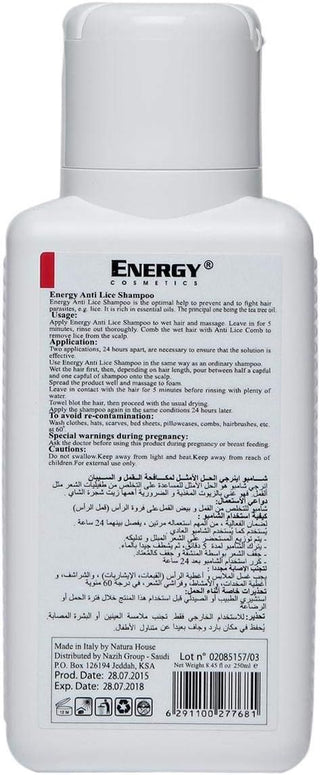Energy Anti Lice Shampoo, 250ml - Makkah Pharmacy