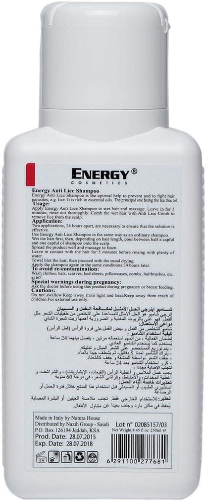 Energy Anti Lice Shampoo, 250ml - Makkah Pharmacy
