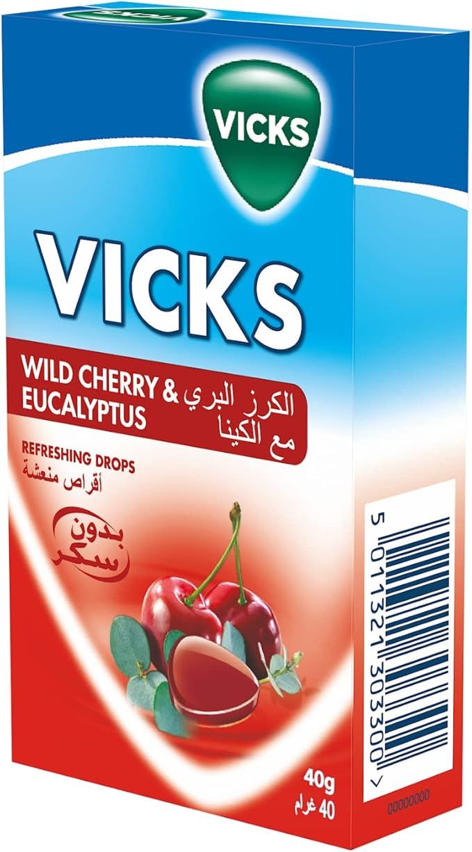 Vicks Lozenges Wild Cherry & Eucalyptus 40 g - Makkah Pharmacy