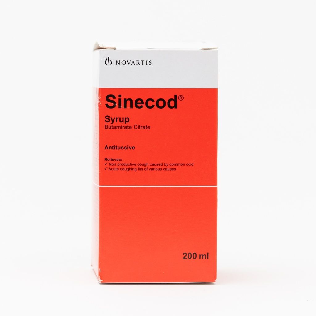 Sinecod Butamirate Citrate Syrup, 200ml - Makkah Pharmacy