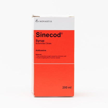 Sinecod Butamirate Citrate Syrup, 200ml - Makkah Pharmacy
