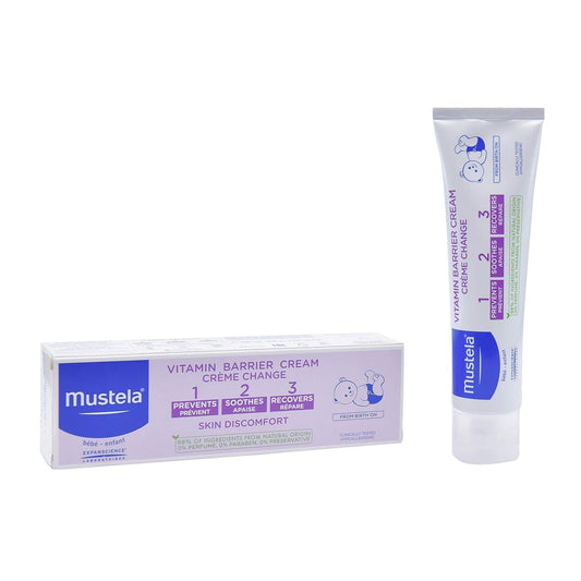 Mustela 123 Hypoallergenic Vitamin Barrier Baby Cream for All Skin Types (0+ Months), 100ml - Makkah Pharmacy