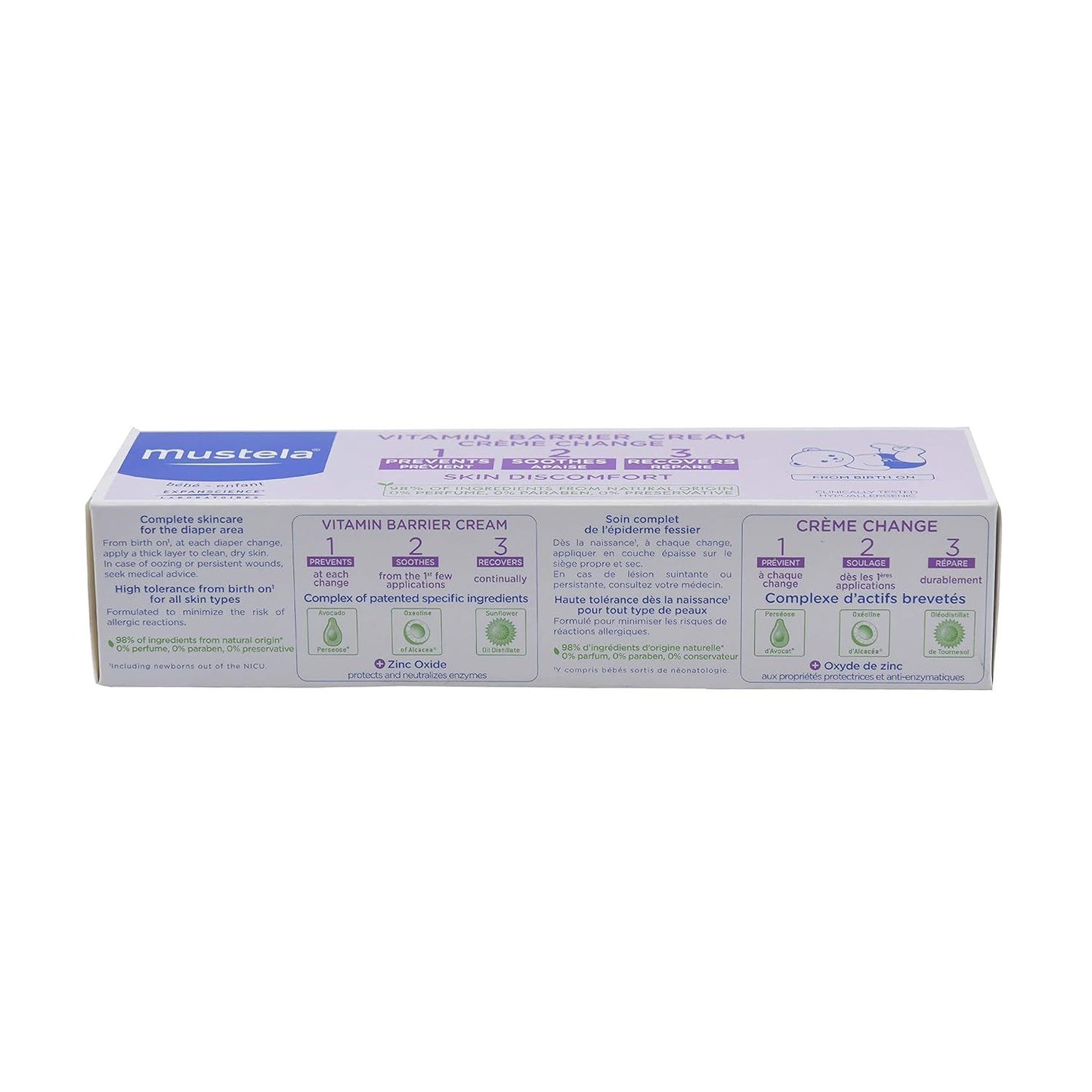 Mustela 123 Hypoallergenic Vitamin Barrier Baby Cream for All Skin Types (0+ Months), 100ml - Makkah Pharmacy