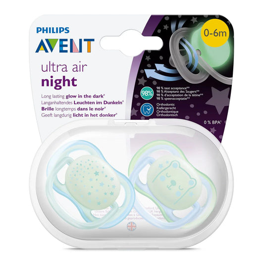 Philips Avent Ultra Air Night Time Boy Them Pacifier, 0-6m - Makkah Pharmacy