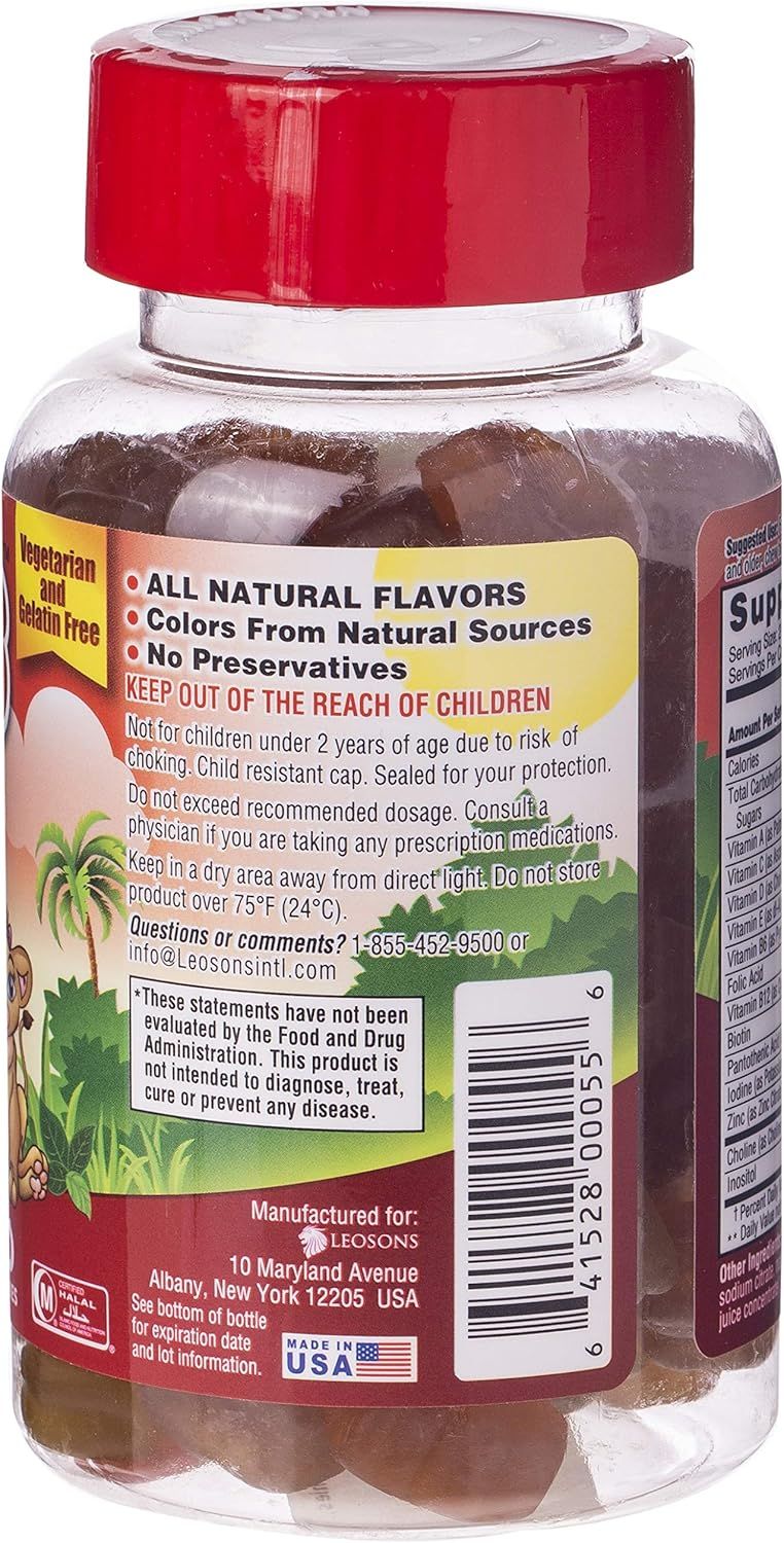 Leona’s Multivitamin Gummy Supplements Assorted Fruit Flavors for Children, 60 Pieces - Makkah Pharmacy