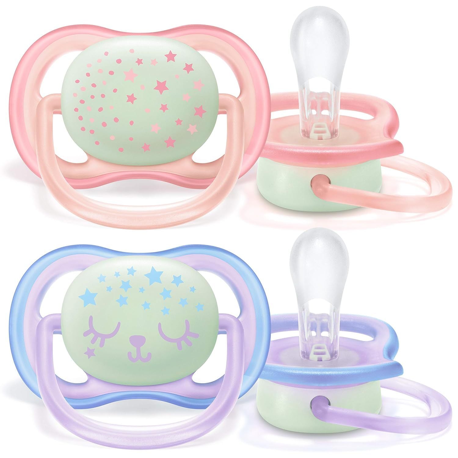 Philips Avent Ultra Air Night Time Girl Them Pacifier, 0-6m - Makkah Pharmacy
