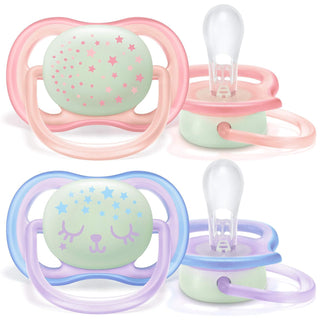 Philips Avent Ultra Air Night Time Girl Them Pacifier, 0-6m - Makkah Pharmacy