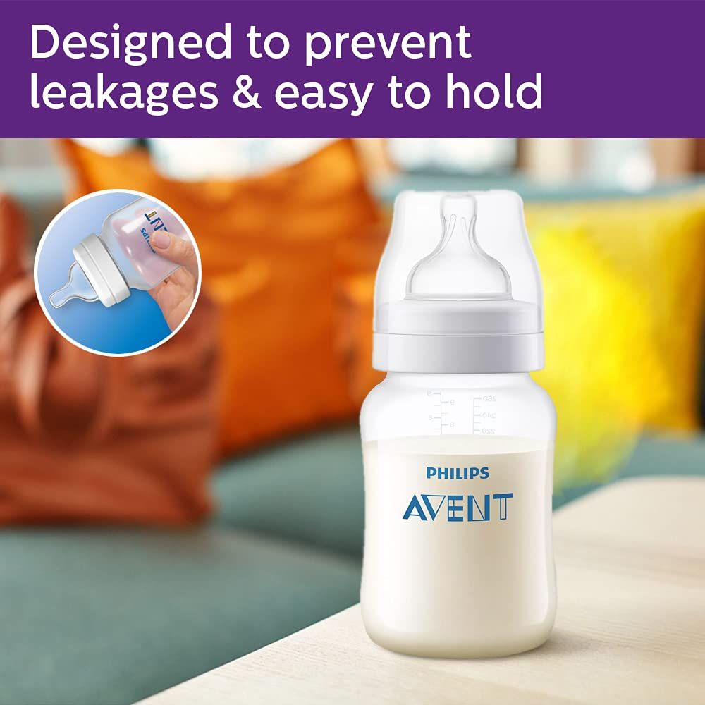 Philips Avent 260ml Anti-Colic Nursing Bottles (1+ Months), 2 Pieces - Makkah Pharmacy