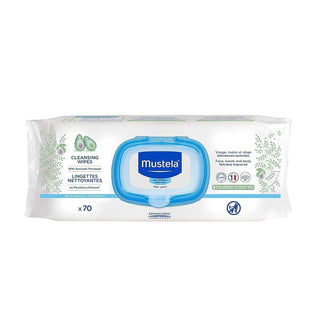 Mustela Baby Cleansing Wipes for Hands & Body, 70 wipes - Makkah Pharmacy