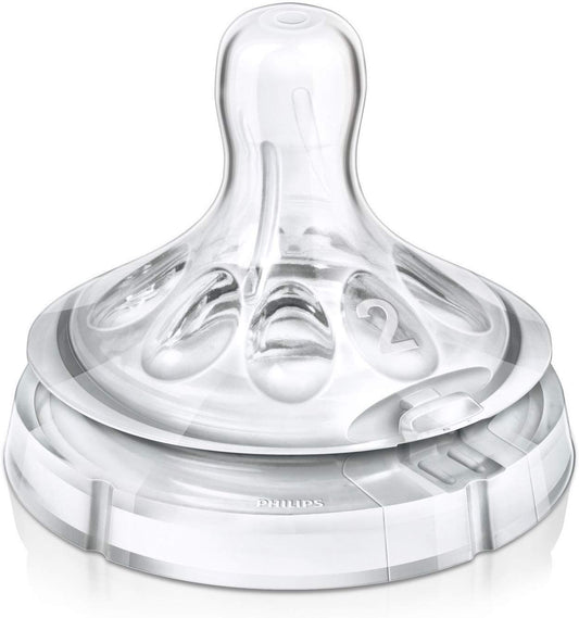 Philips Avent Natural Slow Flow Teats (1+ Month), 2 Pieces - Makkah Pharmacy