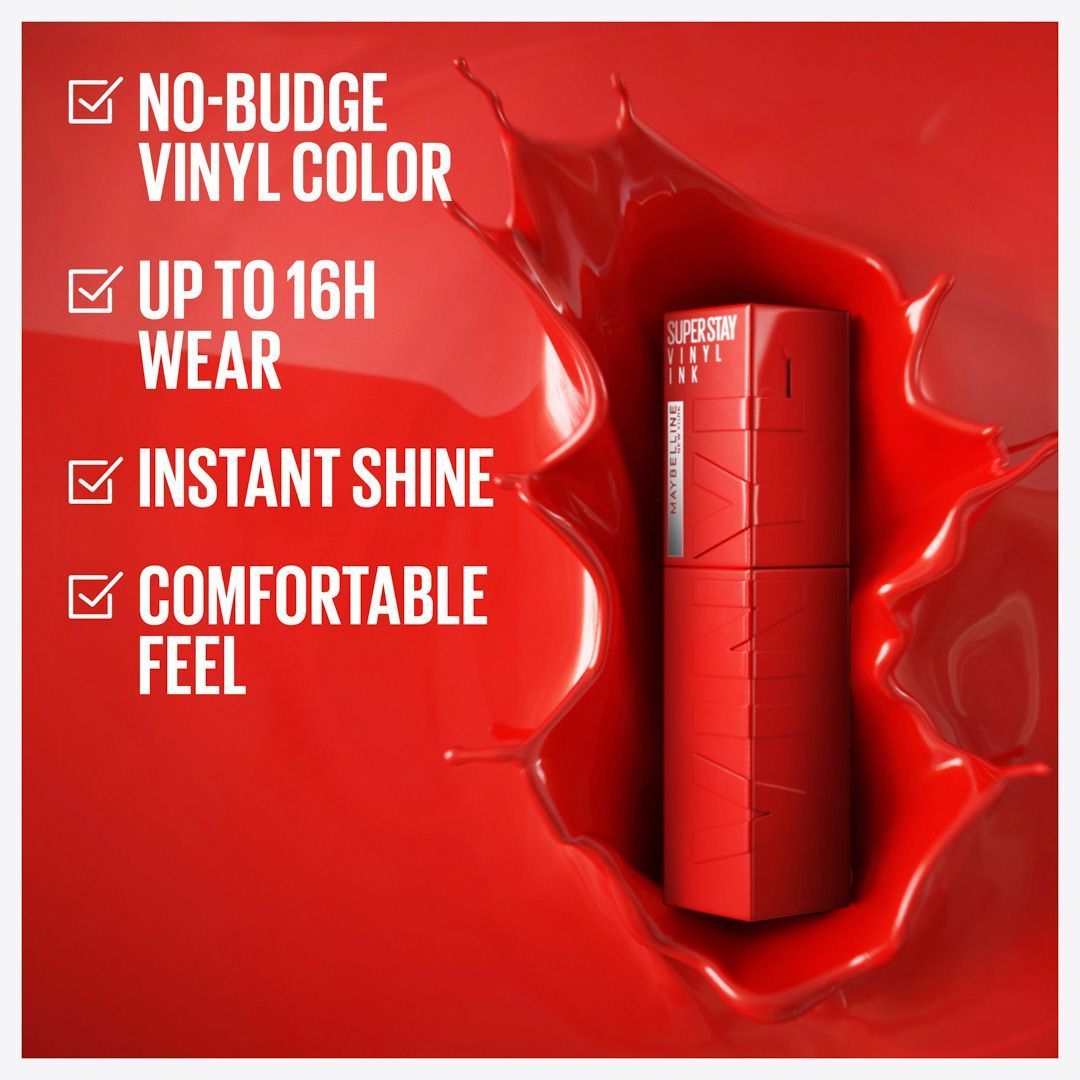 Maybelline Super Stay Vinyl Ink Liquid Lipstick Witty 40, 1 Piece - Makkah Pharmacy