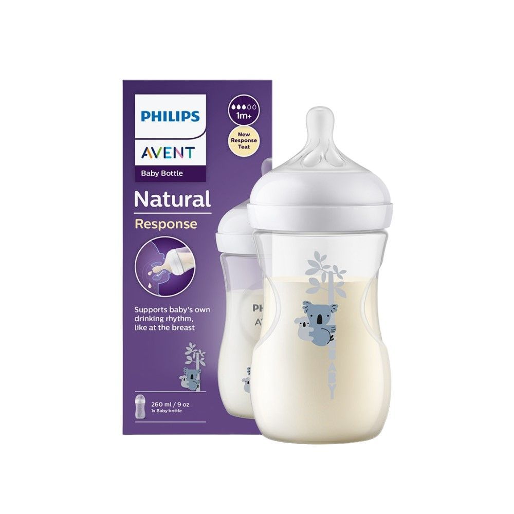 Philips Avent 3.0 Natural Koala Design Feeding Bottle 1+ Month, 260ml - Makkah Pharmacy