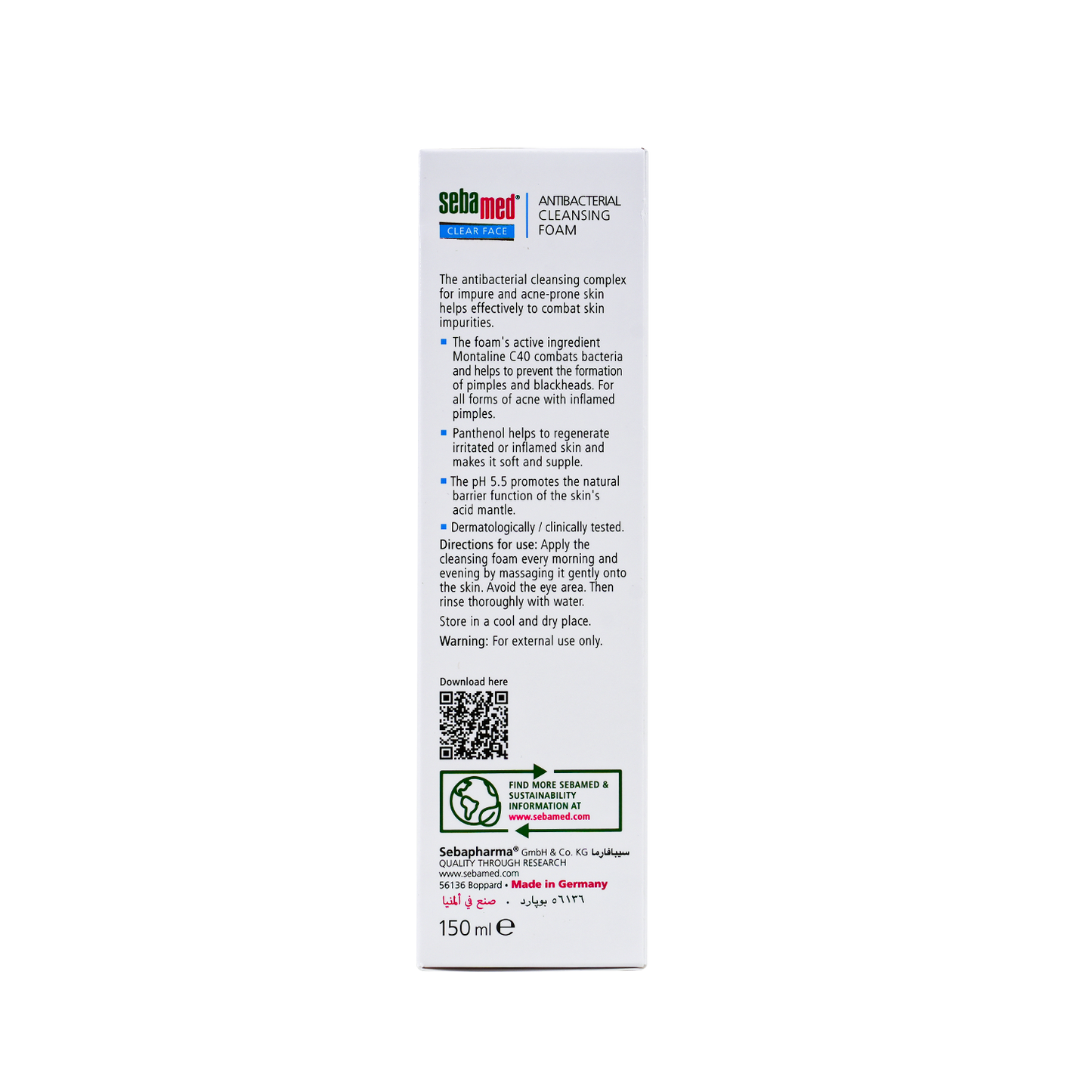 Sebamed Clear Face Antibacterial Clenasing Foam, 150ml - Makkah Pharmacy