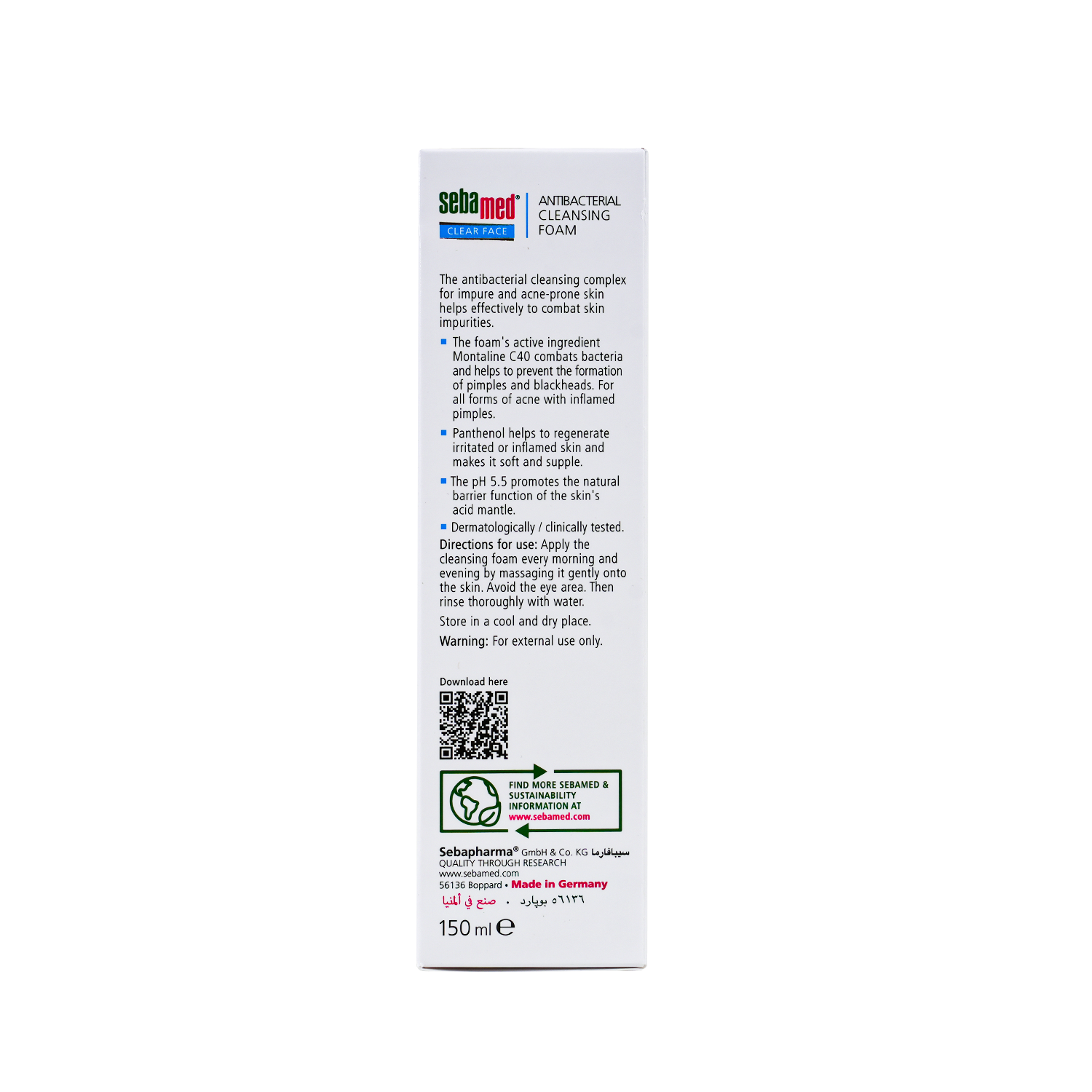 Sebamed Clear Face Antibacterial Clenasing Foam, 150ml - Makkah Pharmacy