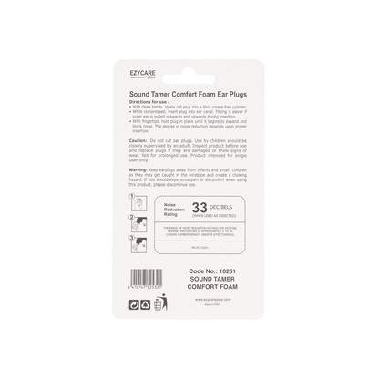 Ezycare Sound Tamer Comfort Foam Ear Plugs 8 Pieces - Makkah Pharmacy