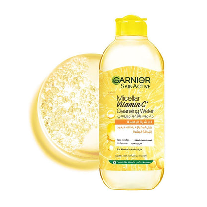 Garnier Skin Active Micellar Makeup Remover Cleansing Water with Vitamin C, 400ml - Makkah Pharmacy