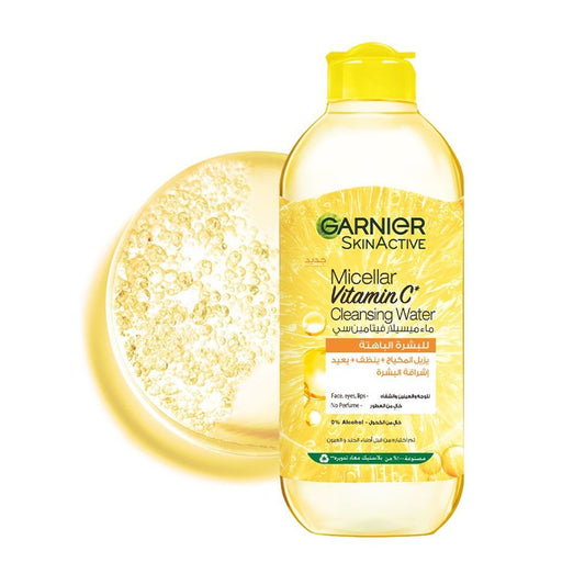 Garnier Skin Active Micellar Makeup Remover Cleansing Water with Vitamin C, 400ml - Makkah Pharmacy