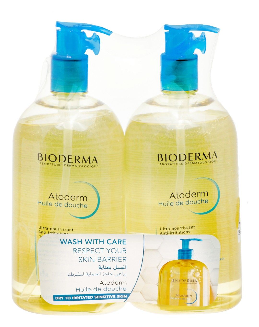 Bioderma Atoderm Shower Oil 1687, 2x1L - Makkah Pharmacy