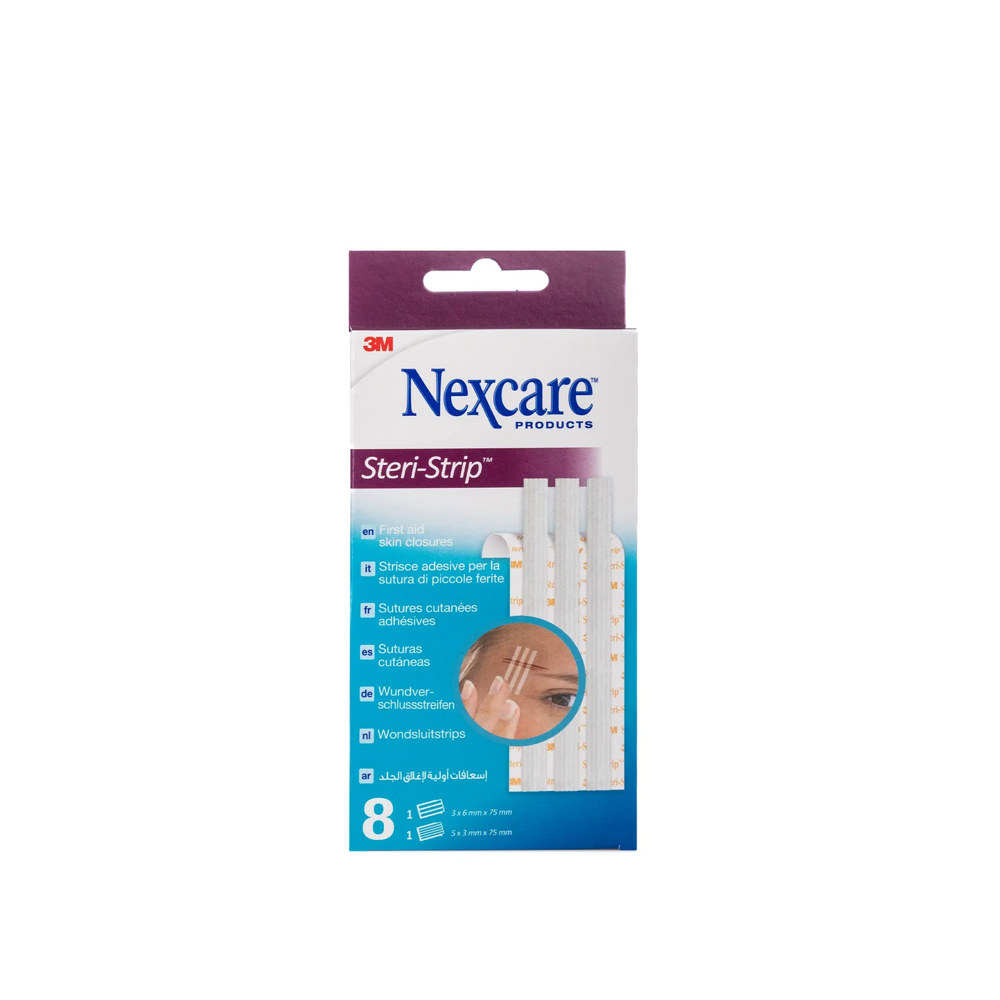 Nexcare Steri-Strips Hypoallergenic Wound Dressing Plasters, 8 Pieces - Makkah Pharmacy