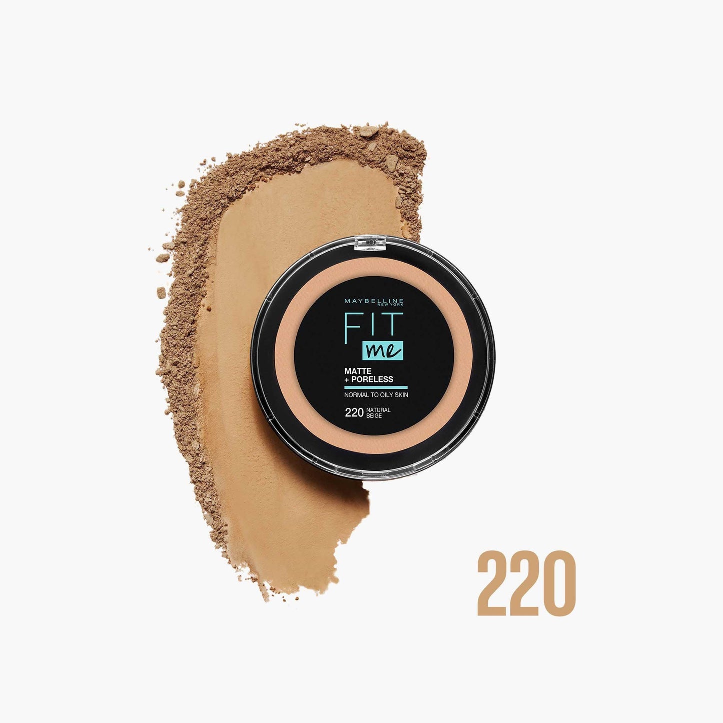 Maybelline Fit Me Matte + Poreless Compact Powder Normal & Oily Skin - 220 Natural Beige - Makkah Pharmacy