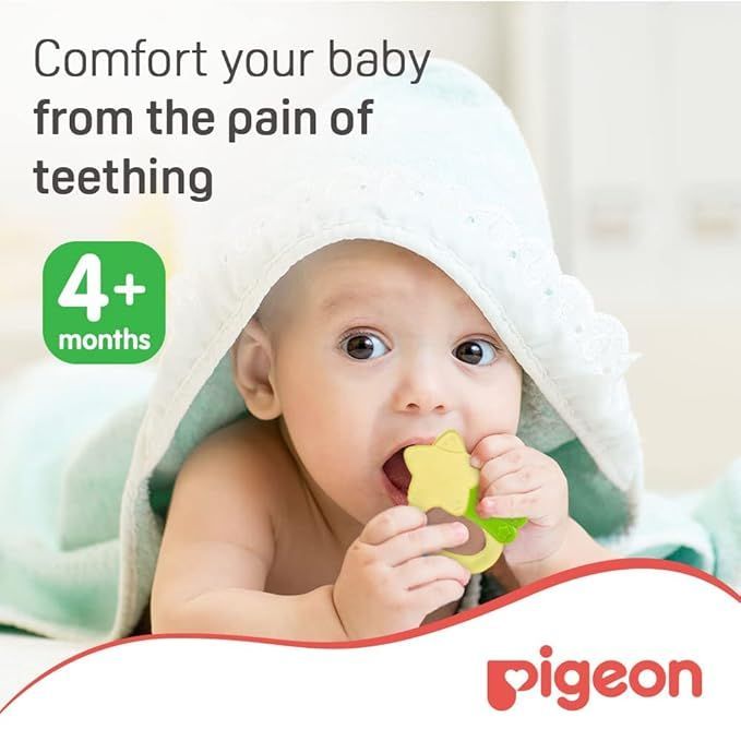 Pigeon Green & Yellow Cooling Teether for Babies (4+ Months), 1 Piece