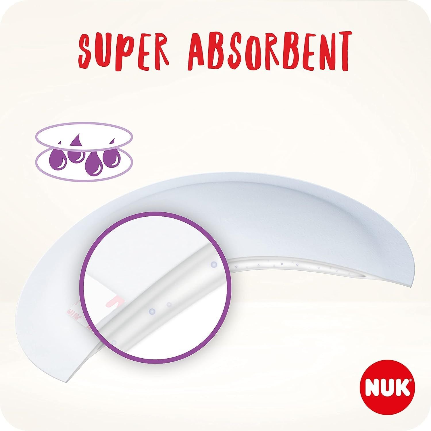 Nuk Ultra Dry Comfort Liquid Retaining Breast  Pads 24   Pieces - Makkah Pharmacy