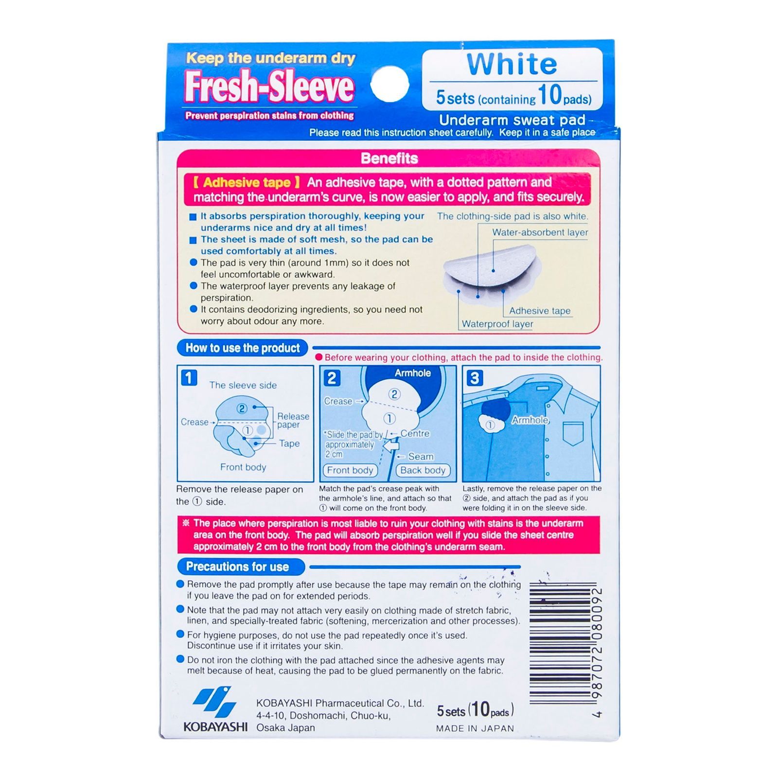 Fresh Sleeve White Pad, 10Piece - Makkah Pharmacy