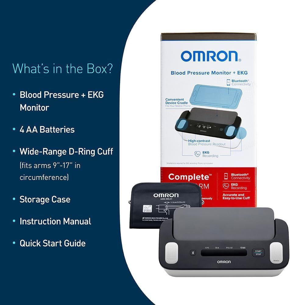 Omron Complete Automatic Upper Arm Blood Pressure & ECG Monitor - HEM-7530T, 1 Pack - Makkah Pharmacy