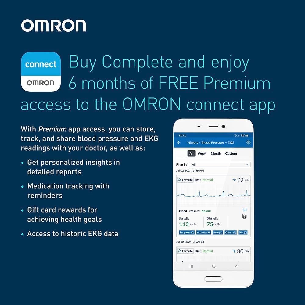 Omron Complete Automatic Upper Arm Blood Pressure & ECG Monitor - HEM-7530T, 1 Pack - Makkah Pharmacy