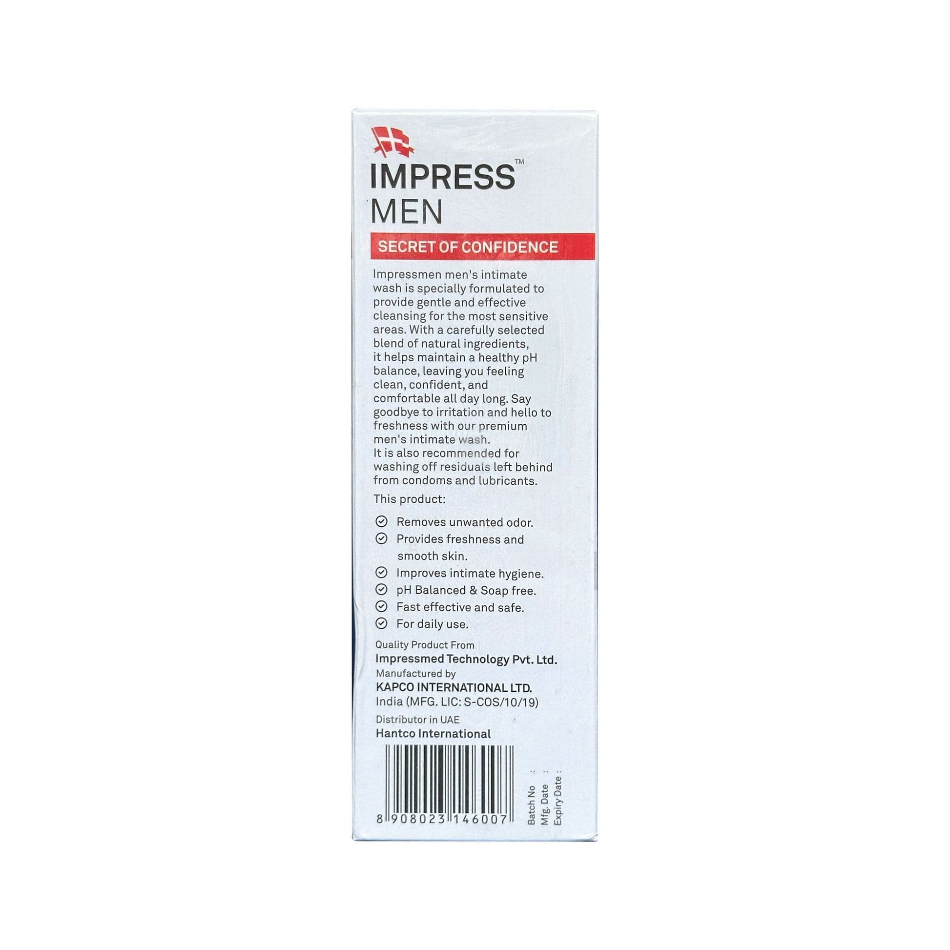 Impress Men Intimate Wash, 110ml - Makkah Pharmacy