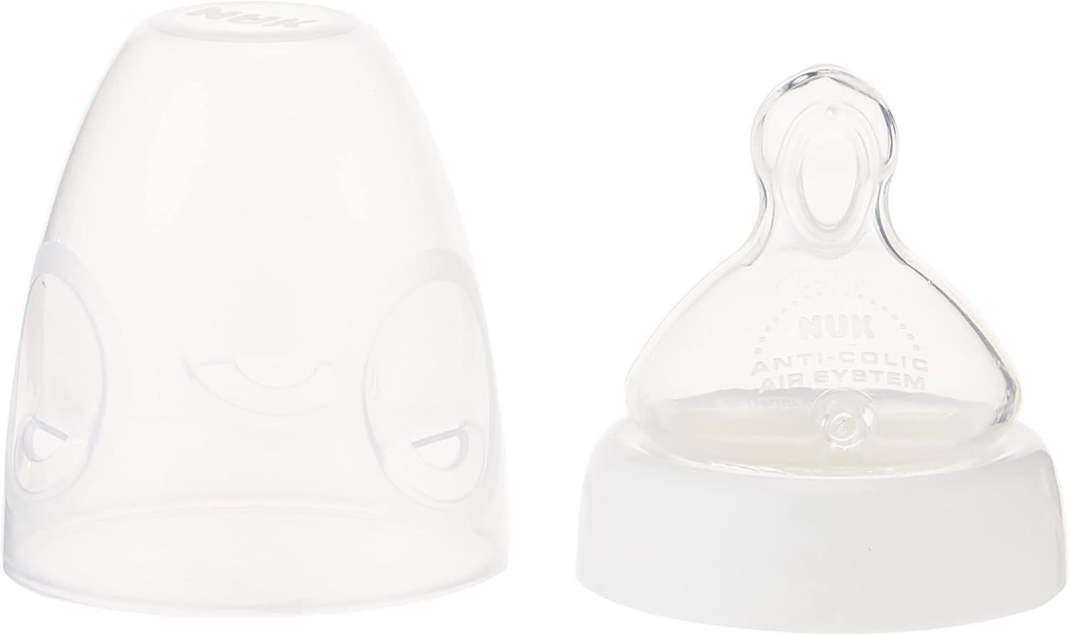 Nuk Classic White 240ml Medium Flow Glass Nursing Bottle (0-6 Months), 1 Piece - Makkah Pharmacy