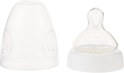 Nuk Classic White 240ml Medium Flow Glass Nursing Bottle (0-6 Months), 1 Piece - Makkah Pharmacy