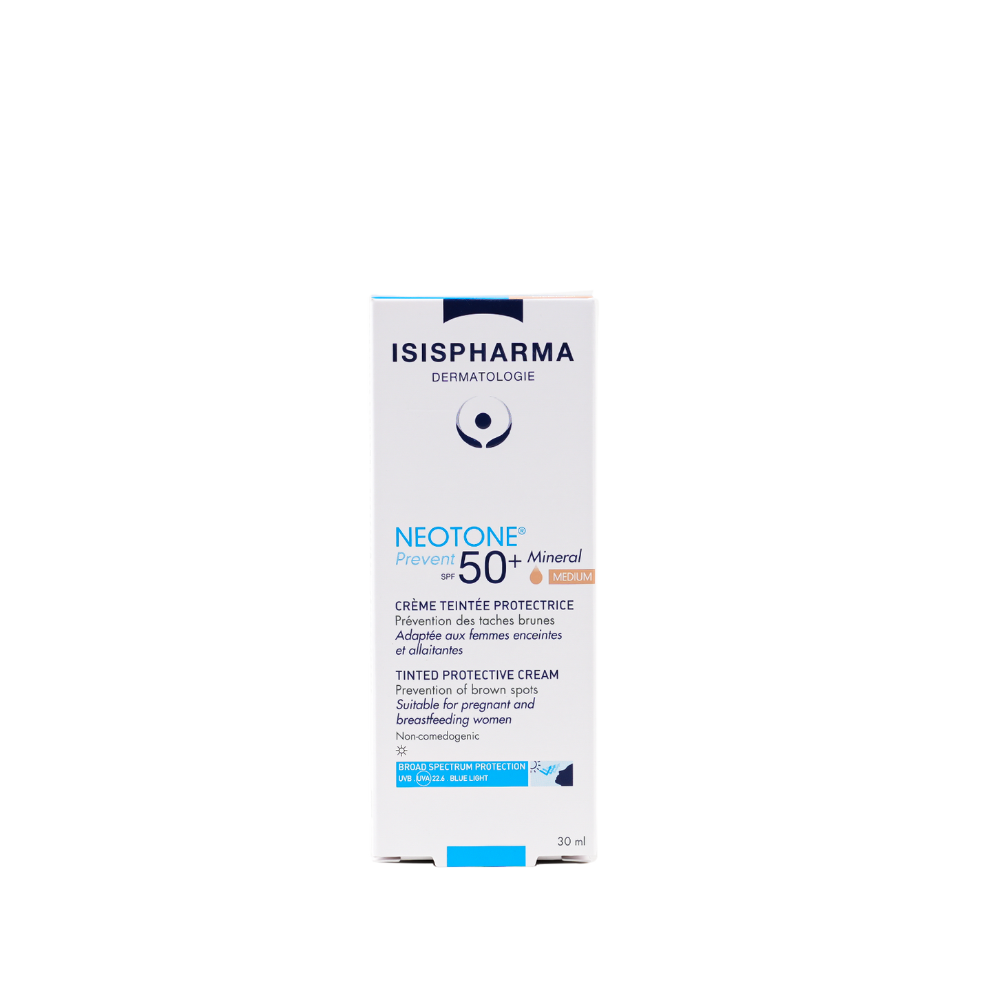 Isispharma Neotone Tinted Facial Sunscreen with Minerals SPF50+ Medium, 30ml - Makkah Pharmacy