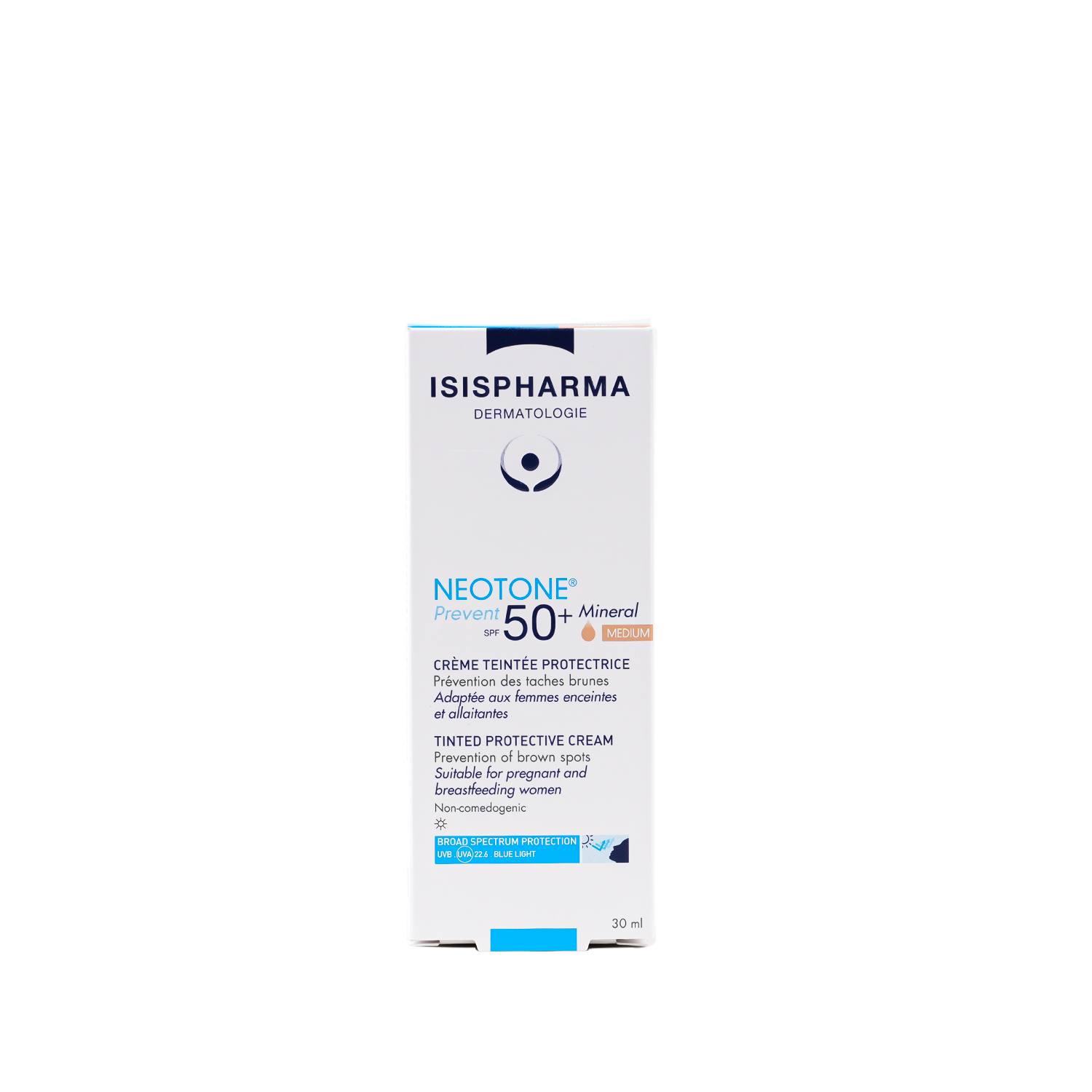 Isispharma Neotone Tinted Facial Sunscreen with Minerals SPF50+ Medium, 30ml - Makkah Pharmacy