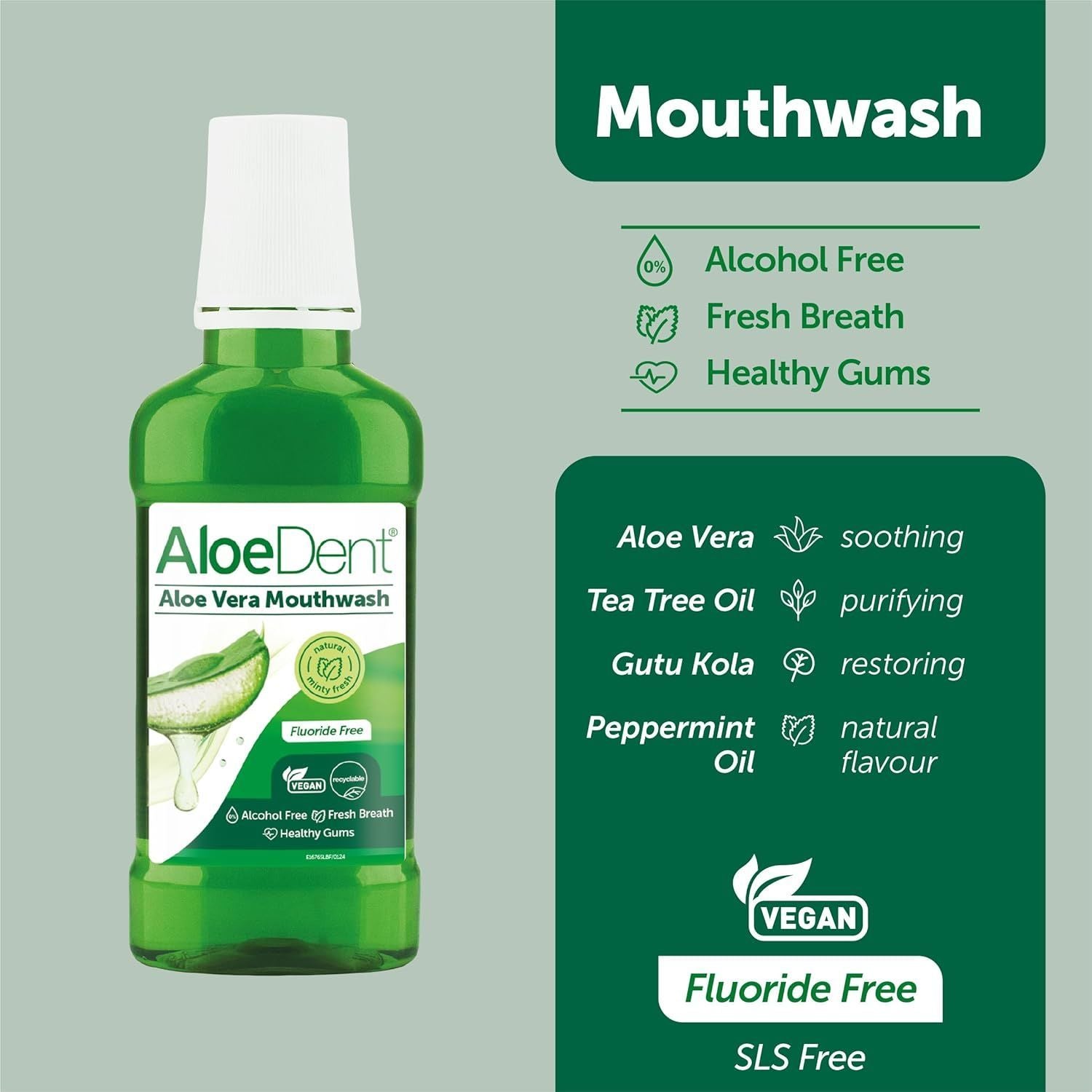 Optima Aloedent Triple Action Aloe Vera Mouthwash 250 ML - Makkah Pharmacy