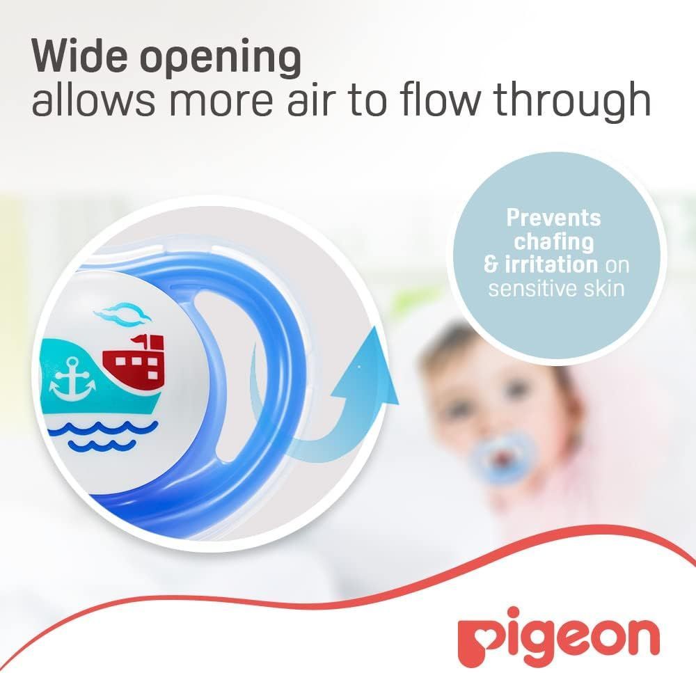Pigeon Mini Light Large Blue & Green Pacifiers (12+ Months), 2 Pieces - Makkah Pharmacy
