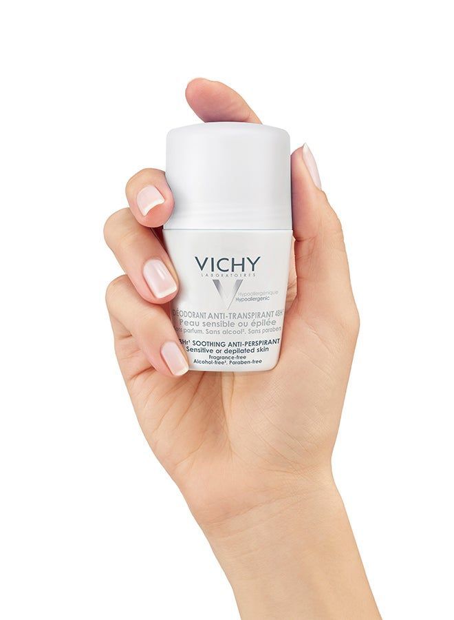 Vichy 48h Sensitive White Deo Roll Bundle Pack (1+1), 1 Pack - Makkah Pharmacy