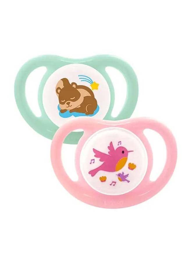 Pigeon Mini Light Small Pink & Green Pacifiers (0+ Months), 2 Pieces - Makkah Pharmacy