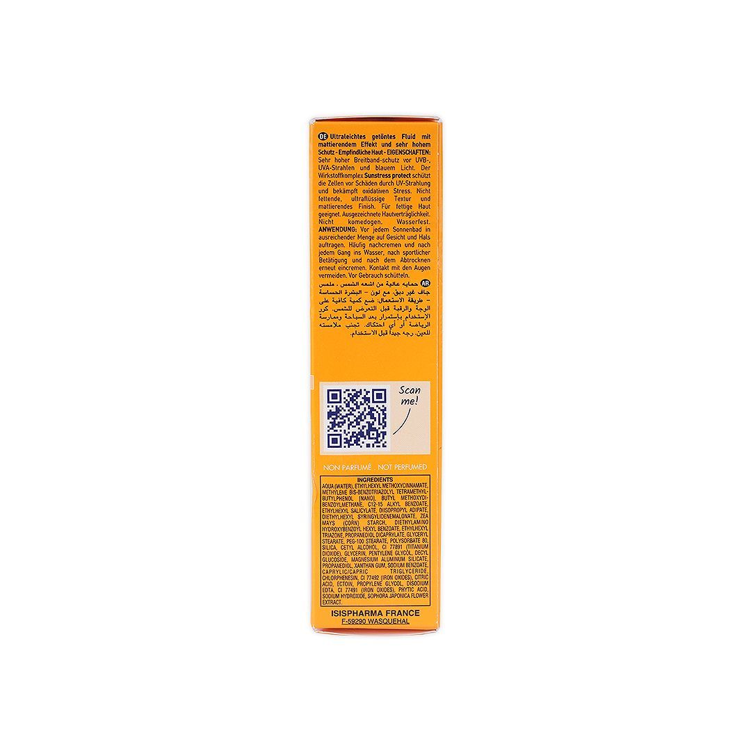 Isispharma Uveblock Tinted Dry Touch Water-Resistant Sunscreen for Sensitive Skin Light SPF50+, 40ml - Makkah Pharmacy