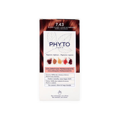 Phyto Paris Permanent Hair Color with Botanical Pigments Golden Copper Blonde 7.43, 1 Pack - Makkah Pharmacy