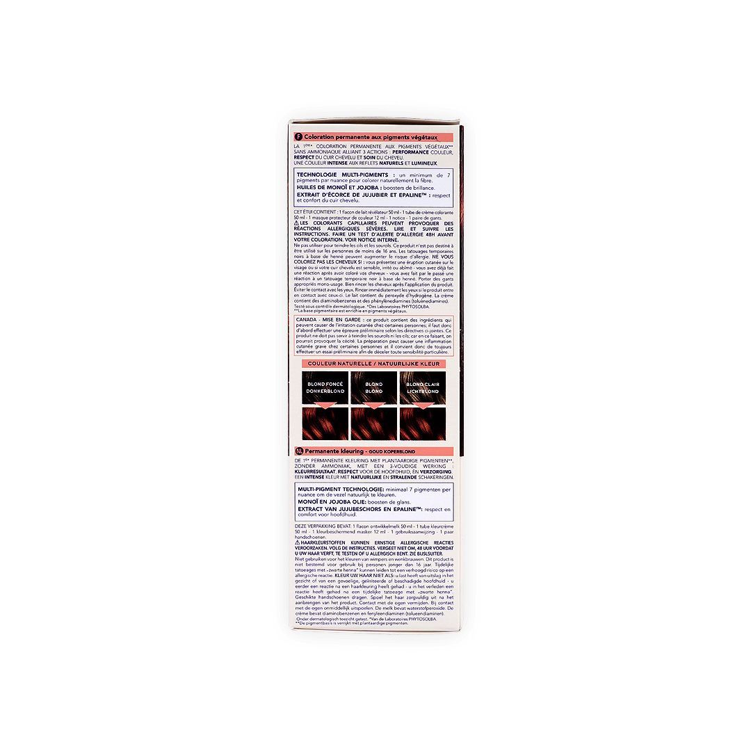 Phyto Paris Permanent Hair Color with Botanical Pigments Golden Copper Blonde 7.43, 1 Pack - Makkah Pharmacy