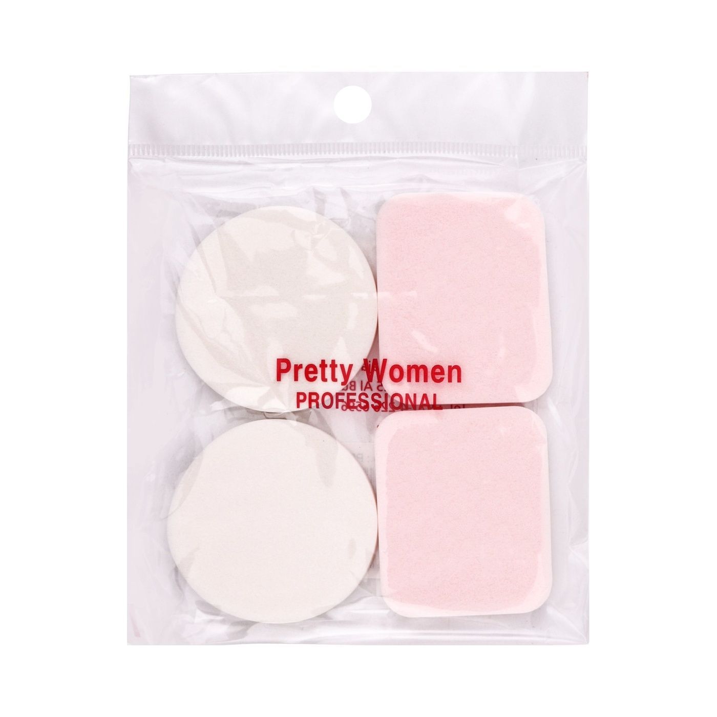 Pretty Woman White & Pink Makeup Sponges, 4 Per Pack - Makkah Pharmacy