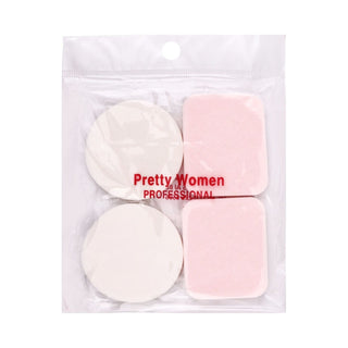 Pretty Woman White & Pink Makeup Sponges, 4 Per Pack - Makkah Pharmacy