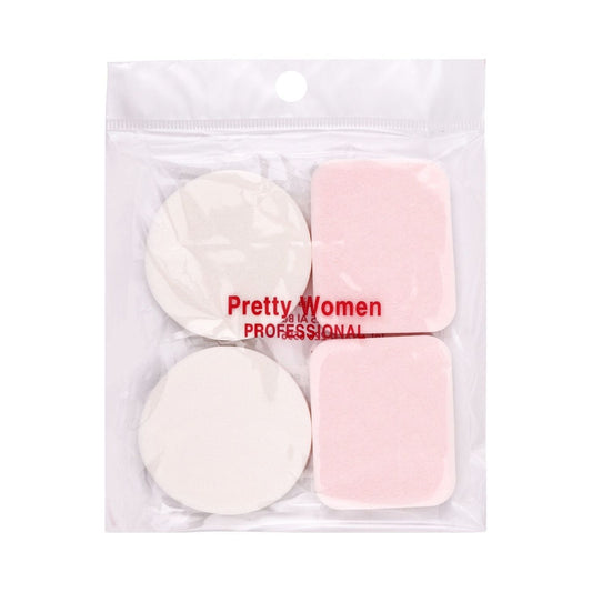 Pretty Woman White & Pink Makeup Sponges, 4 Per Pack - Makkah Pharmacy