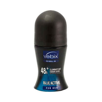 Vebix Active Roll On Deodorant for Men - Blue, 50ml - Makkah Pharmacy