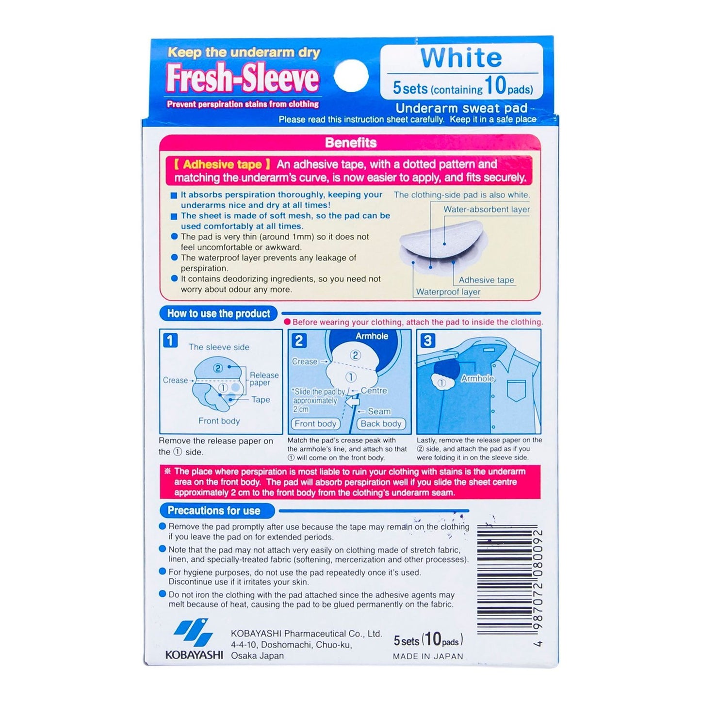 Fresh Sleeve White Pad, 10Piece - Makkah Pharmacy