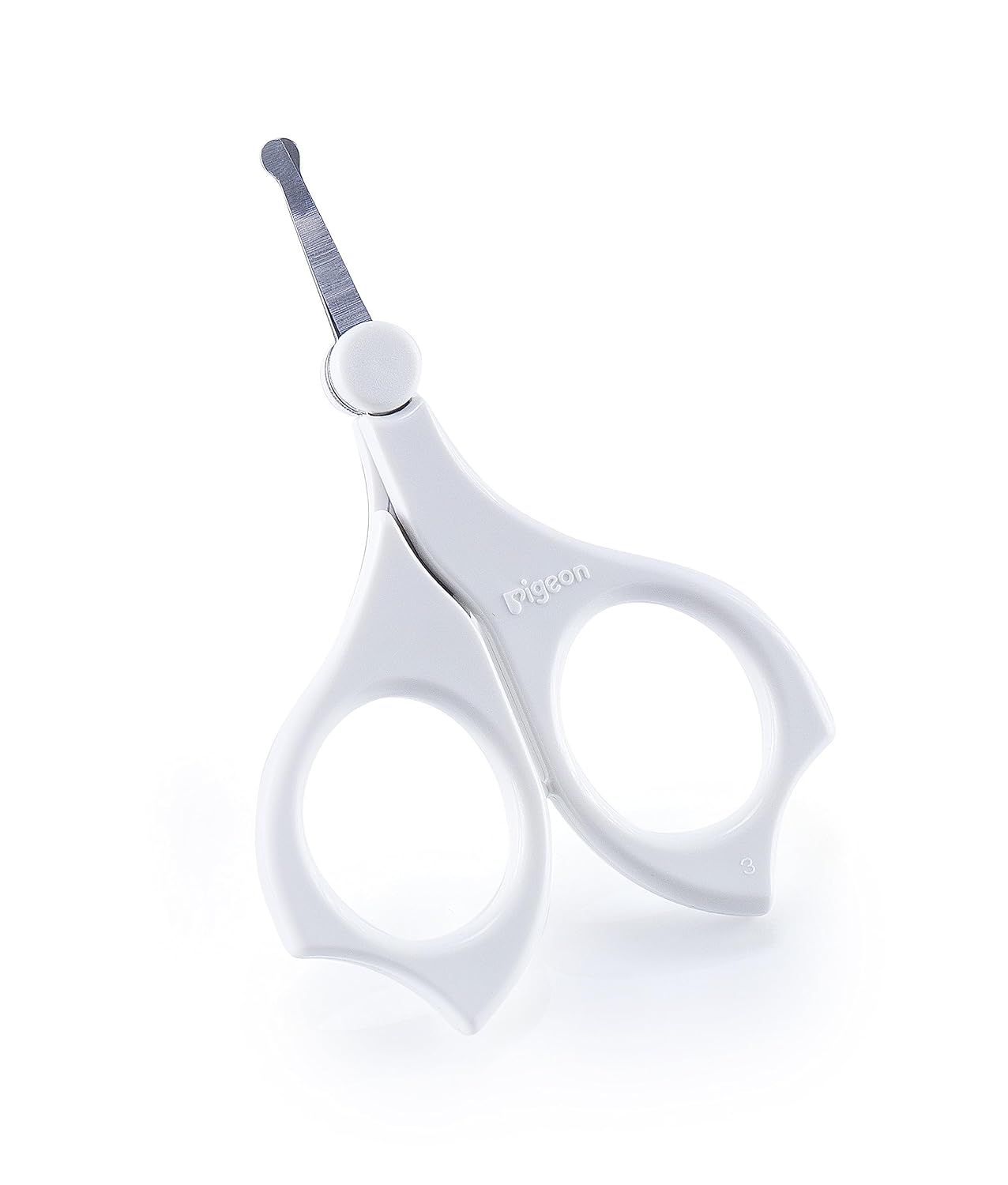 Pigeon Round Tip Baby Nail Scissors with Cap (3+ Months), 1 Piece
